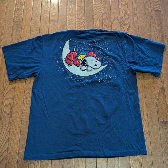 Vintage Peanuts Snoopy and Woodstock Sleeping on the Moon T-Shirt Made in USA - - Picture 5 of 5
